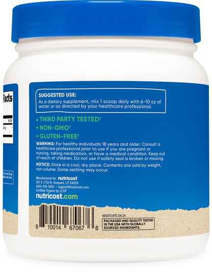 Nutricost Organic Astragalus Root Powder 1LB | Gluten Free, Non-GMO, Vegetarian