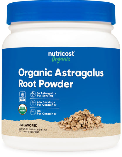Nutricost Organic Astragalus Root Powder 1LB | Gluten Free, Non-GMO, Vegetarian