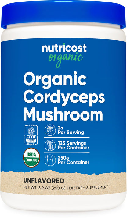 Nutricost Organic Cordyceps Powder 250g – USDA Organic, Non-GMO, Gluten Free