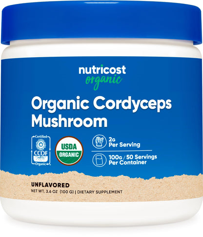 Nutricost Organic Cordyceps Powder 100 Grams | USDA Organic, Non-GMO, Gluten Free
