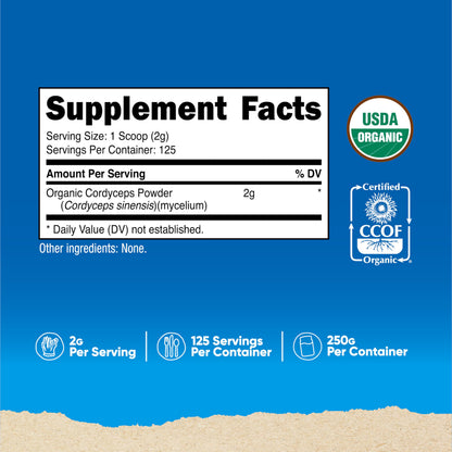 Nutricost Organic Cordyceps Powder 250g – USDA Organic, Non-GMO, Gluten Free