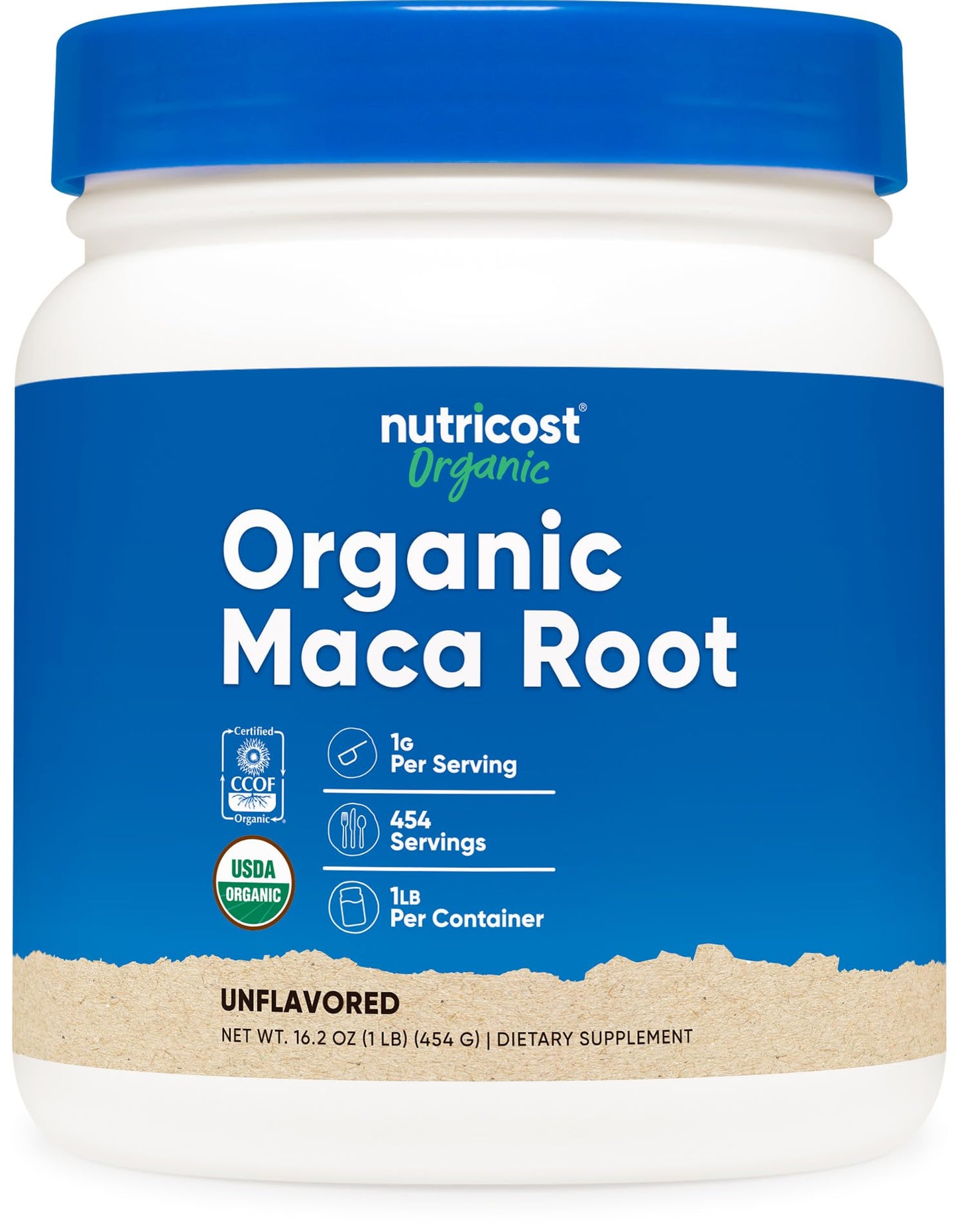 Nutricost Organic Maca Root Powder (1 lb) – 500 g Per Bottle, Non-GMO, Gluten Free