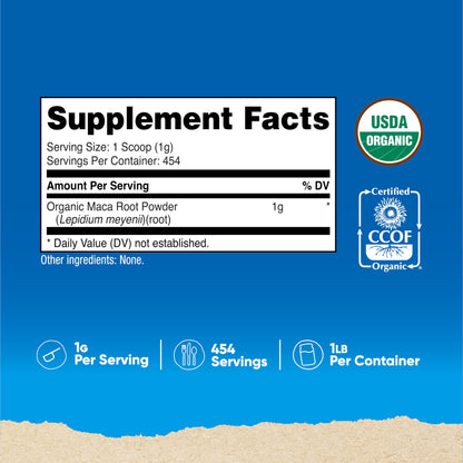Nutricost Organic Maca Root Powder (1 lb) – 500 g Per Bottle, Non-GMO, Gluten Free