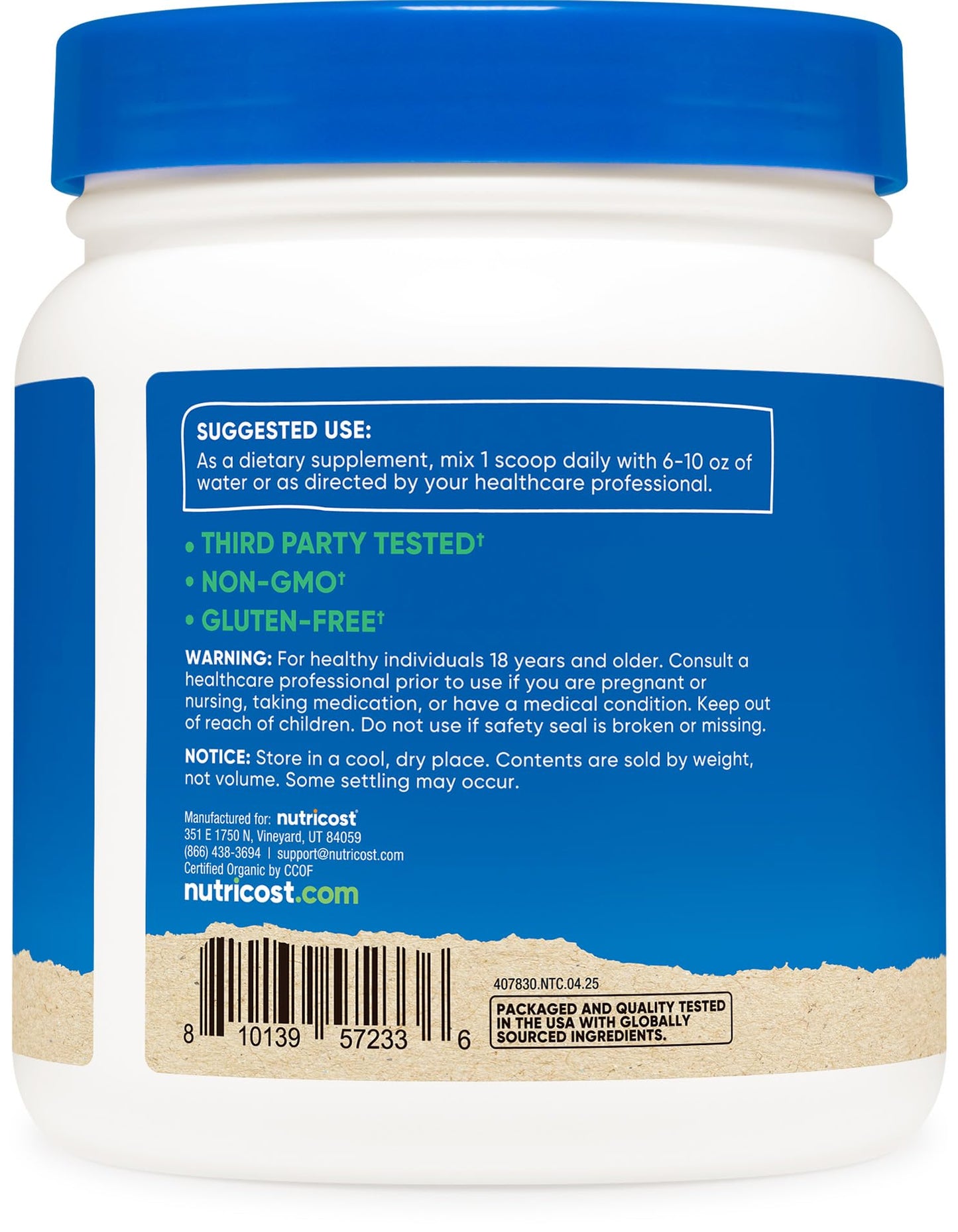 Nutricost Organic Maca Root Powder (1 lb) – 500 g Per Bottle, Non-GMO, Gluten Free