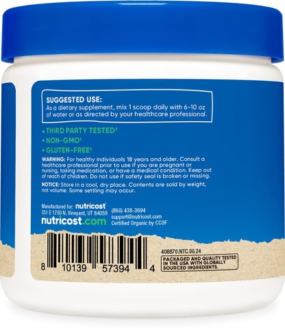 Nutricost Organic Milk Thistle 8 oz (Unflavored) – Non-GMO, Gluten-Free