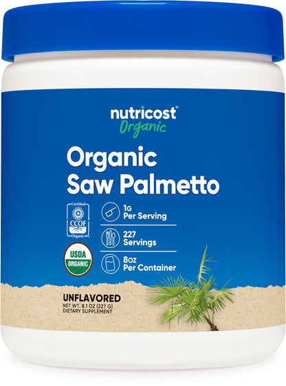 Nutricost Organic Saw Palmetto Powder 8oz | USDA Organic & Gluten Free