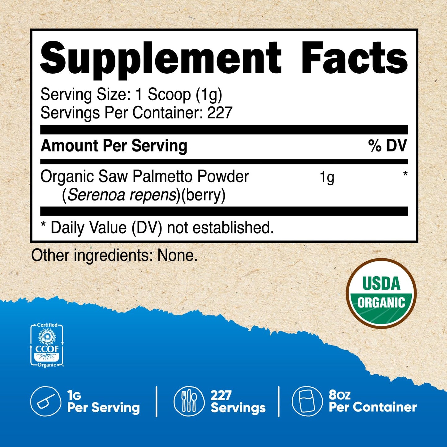 Nutricost Organic Saw Palmetto Powder 8oz | USDA Organic & Gluten Free