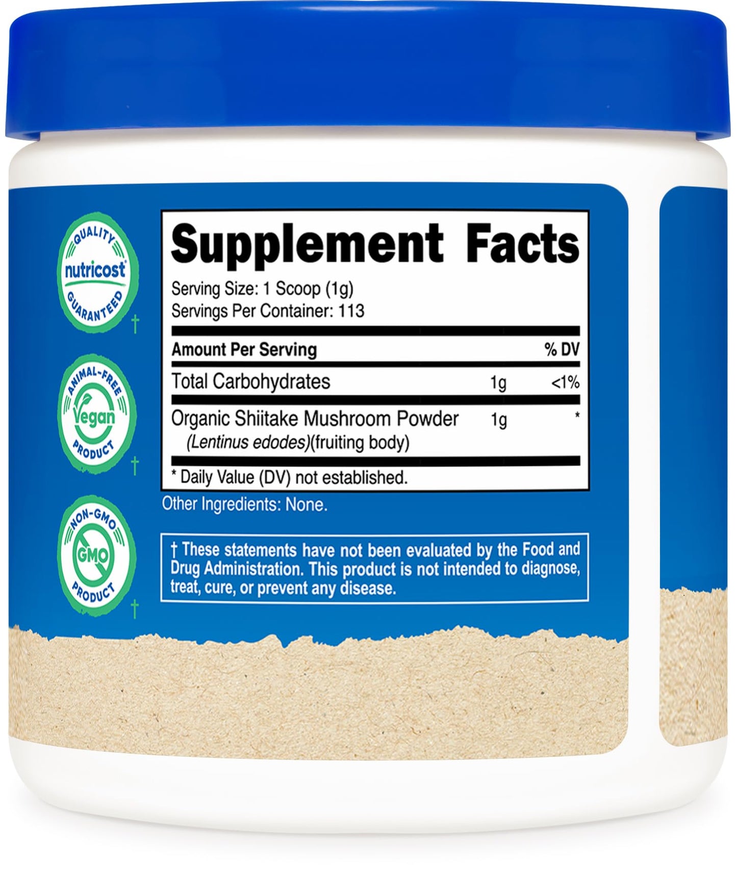Nutricost Organic Shiitake Mushroom Powder 4 oz – Gluten Free, Non-GMO
