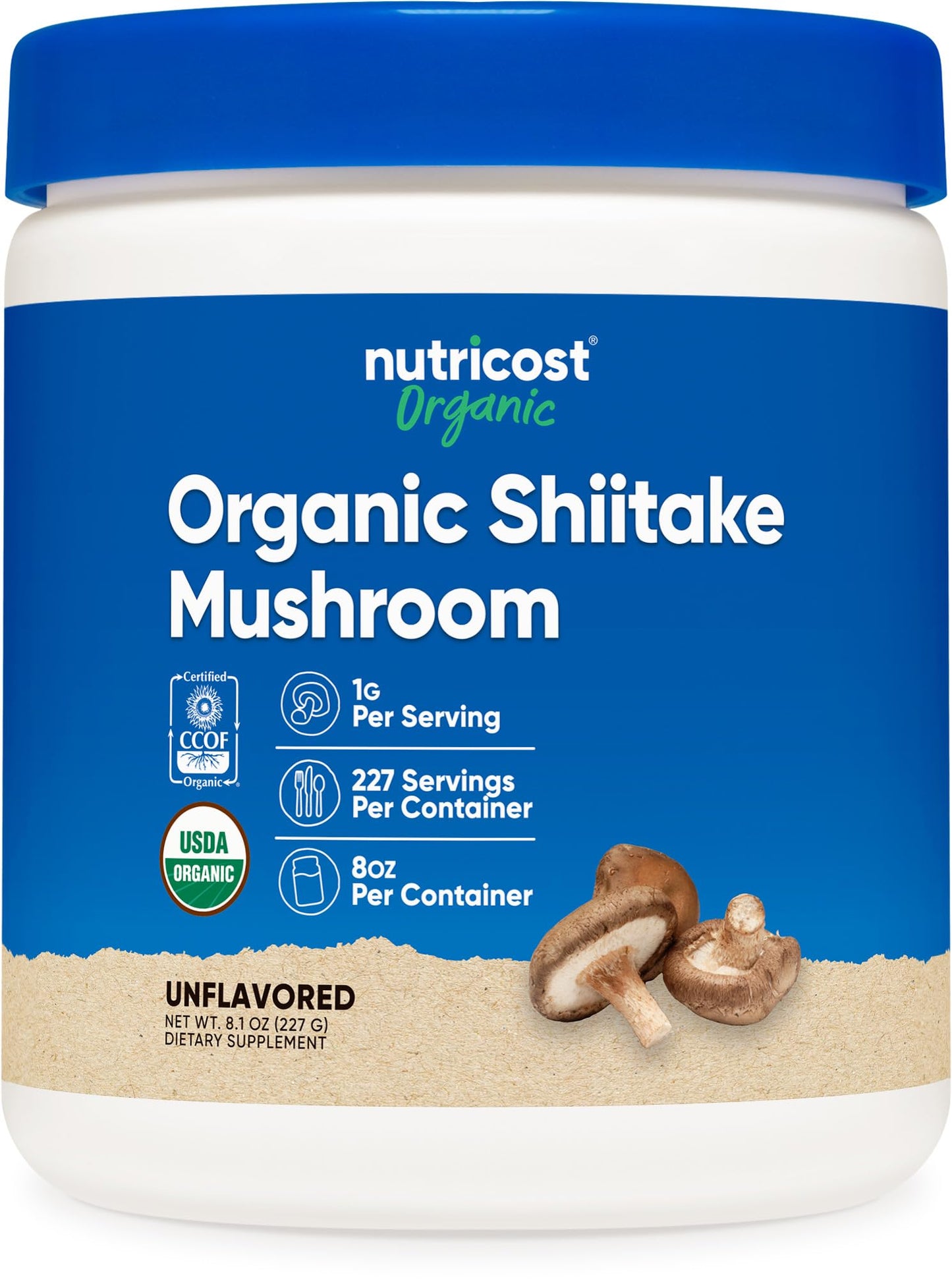 Nutricost Organic Shiitake Mushroom Powder 8oz – 100% Organic, Gluten Free, Non-GMO