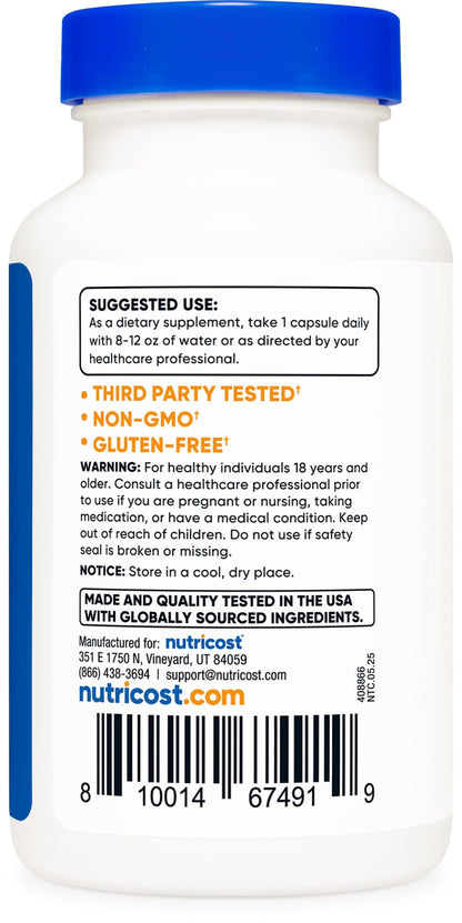 Nutricost Pantothenic Acid (Vitamin B5) 500mg, 120 Capsules | Non-GMO & Gluten Free