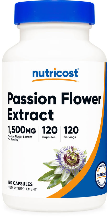 Nutricost Passion Flower Extract 1,500mg | 120 Capsules | Gluten Free, Non-GMO, Vegetarian