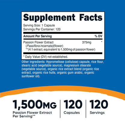 Nutricost Passion Flower Extract 1,500mg | 120 Capsules | Gluten Free, Non-GMO, Vegetarian