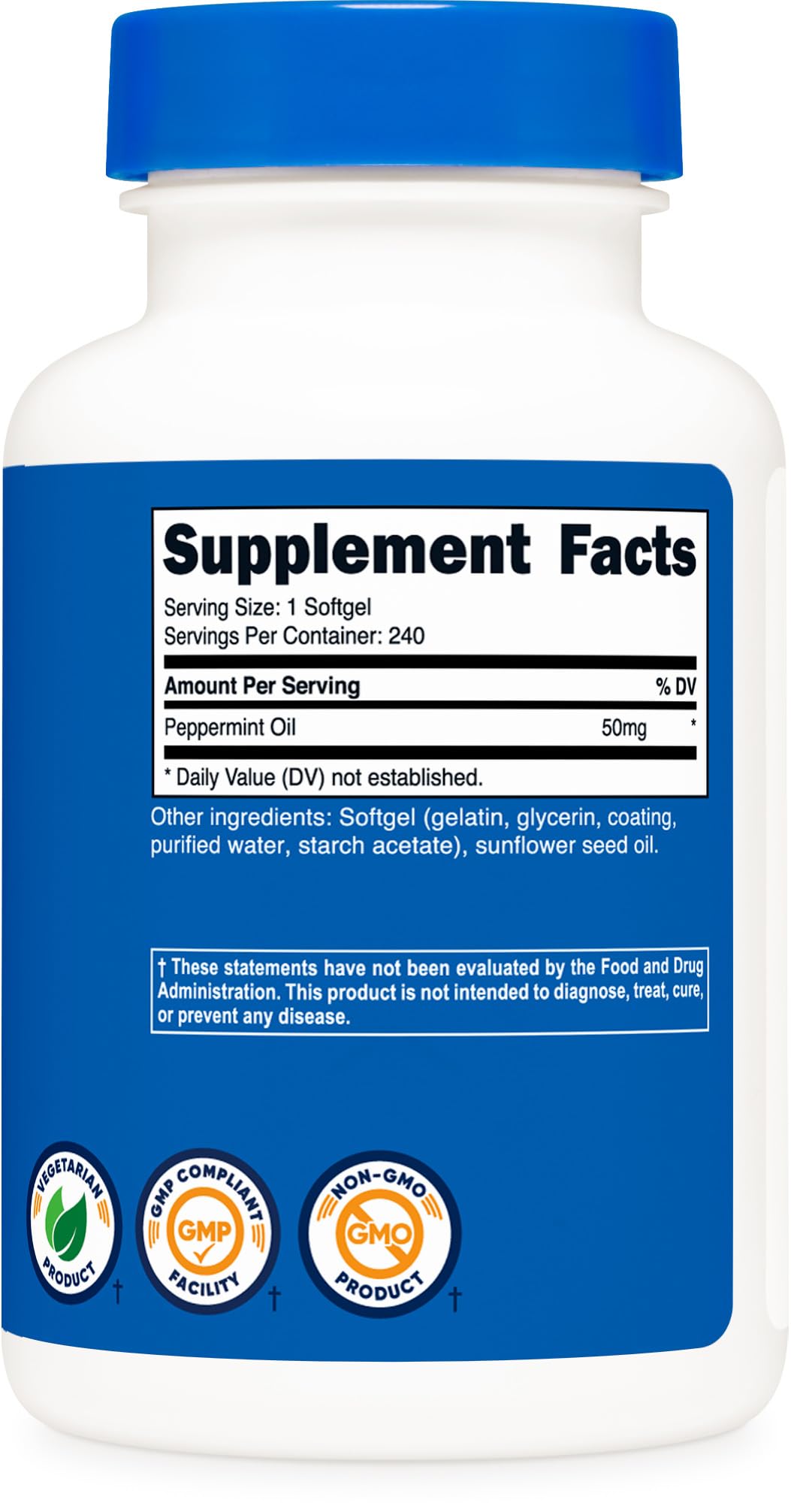 Nutricost Peppermint Oil Softgels (240 SFG) (50 MG) - Gluten Free, Third Party Tested and GMO Free