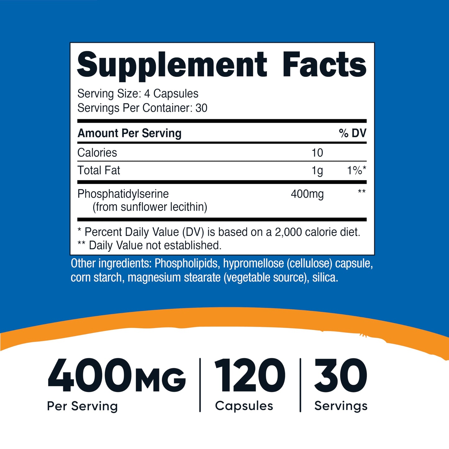Nutricost Phosphatidylserine 400mg - 120 Capsules, Soy Free