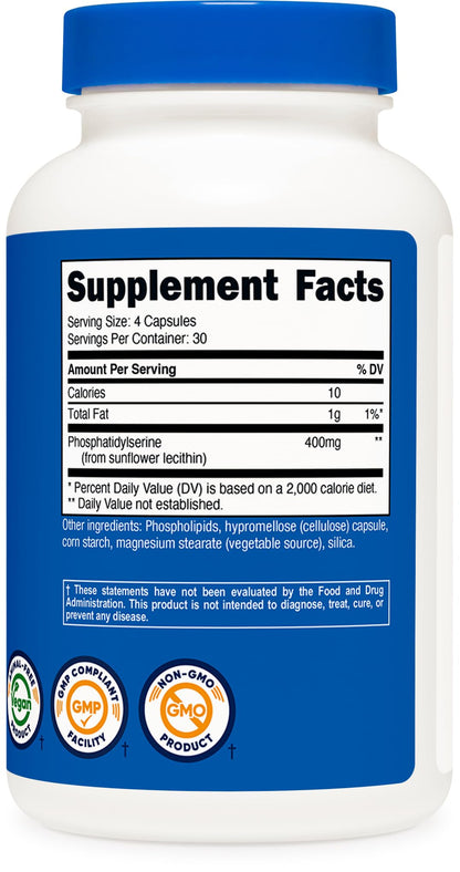 Nutricost Phosphatidylserine 400mg - 120 Capsules, Soy Free