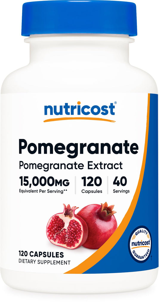 Nutricost Pomegranate Extract (15000 mg Equivalent) 120 Capsules - 40 Servings BritishVita | Premium UK Vitamins & Wellness Supplements