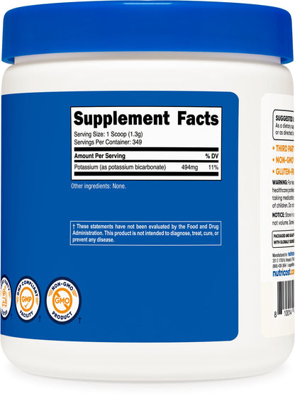 Nutricost Potassium Bicarbonate Powder 1 LB – Gluten Free, Non-GMO