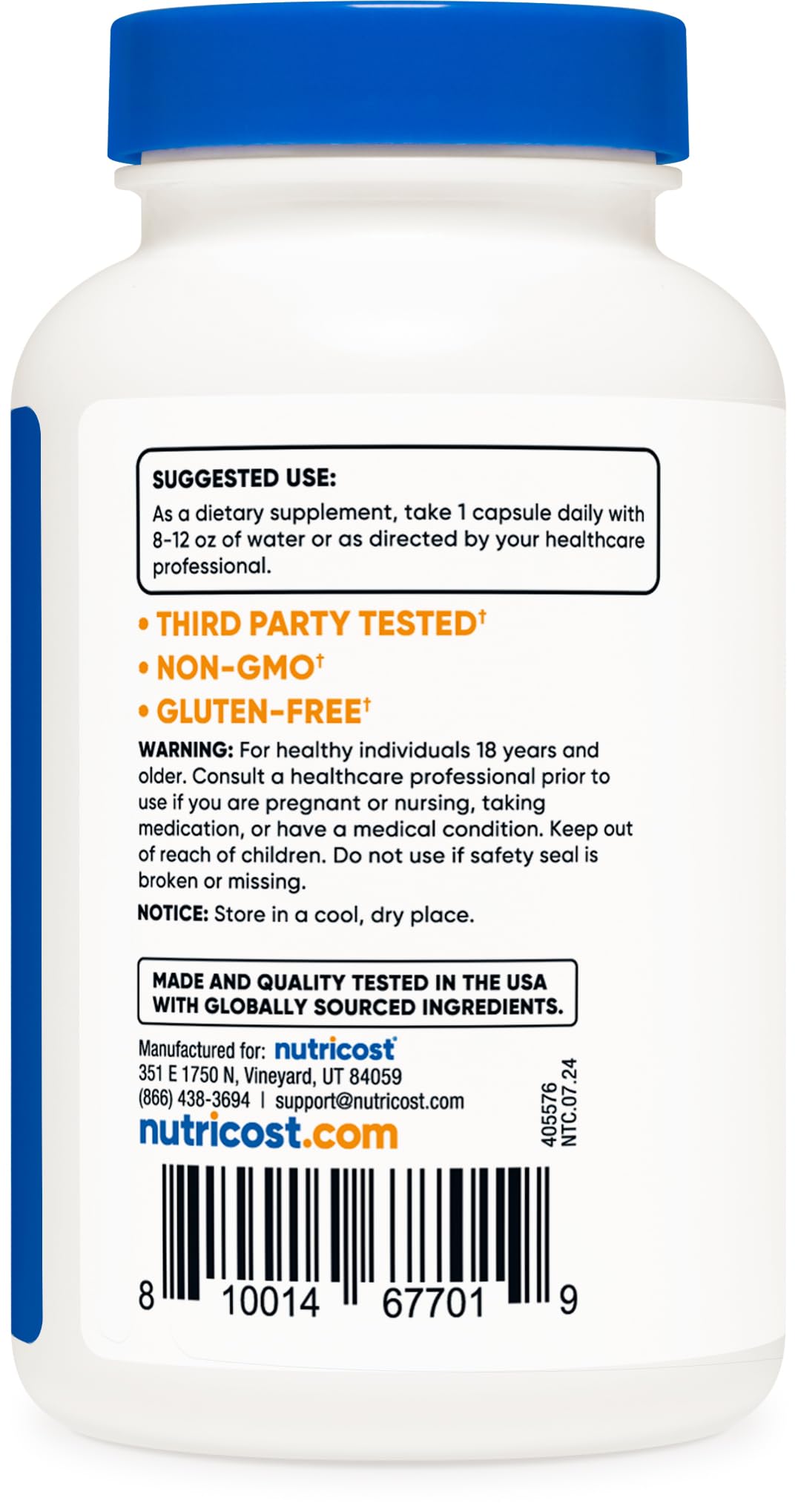 Nutricost Potassium Citrate 99mg, 240 Capsules – Gluten Free, Non-GMO