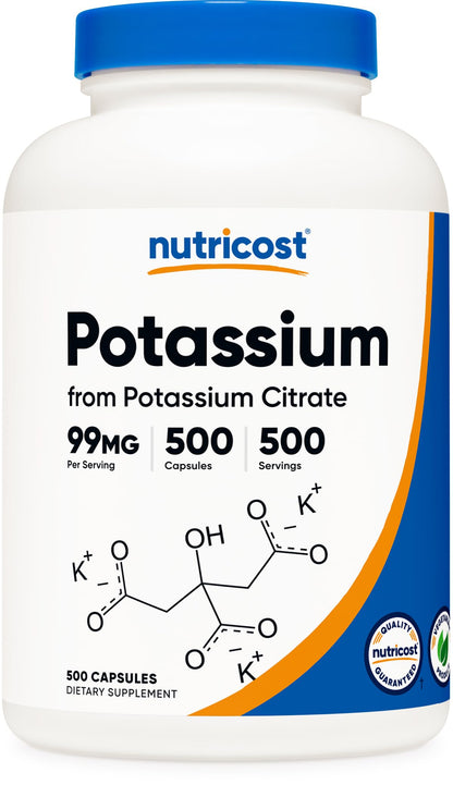 Nutricost Potassium Citrate 99mg – 500 Capsules