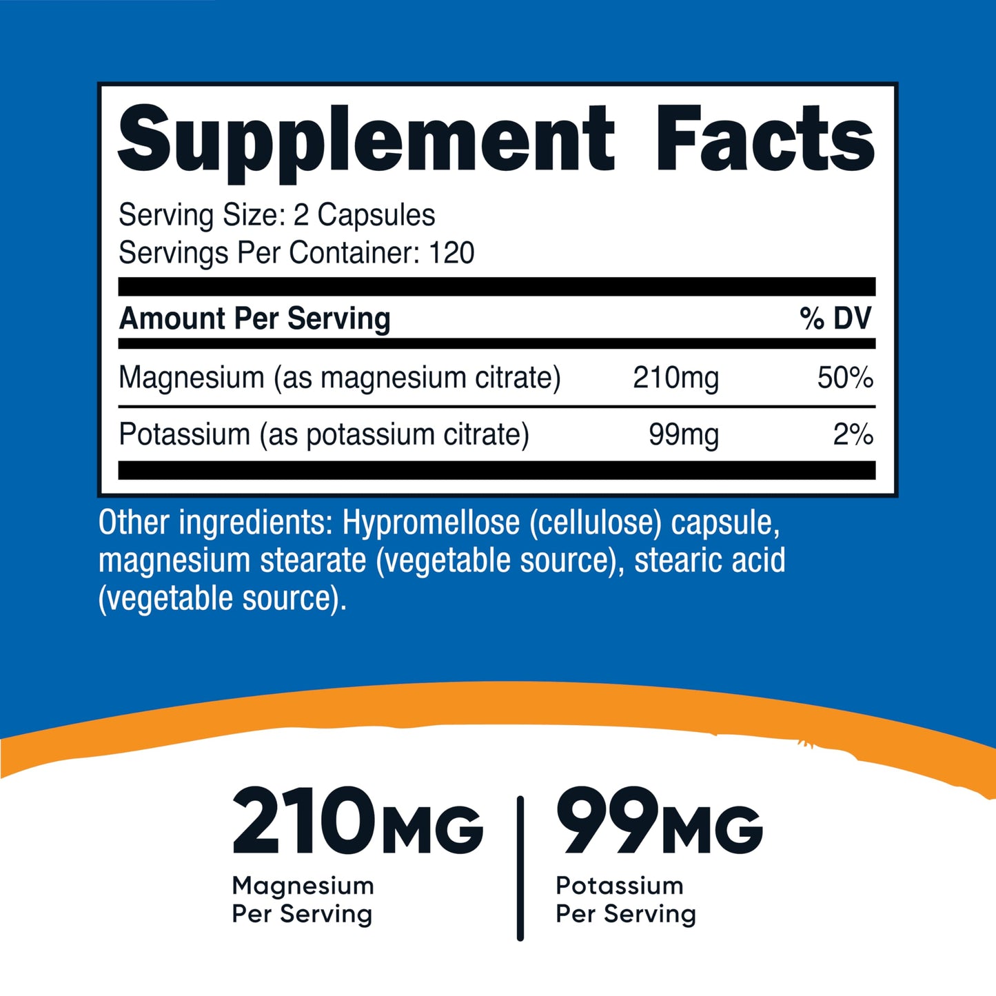 Nutricost Potassium 99 mg & Magnesium 210 mg Citrates, 240 Capsules – Non-GMO, Gluten Free