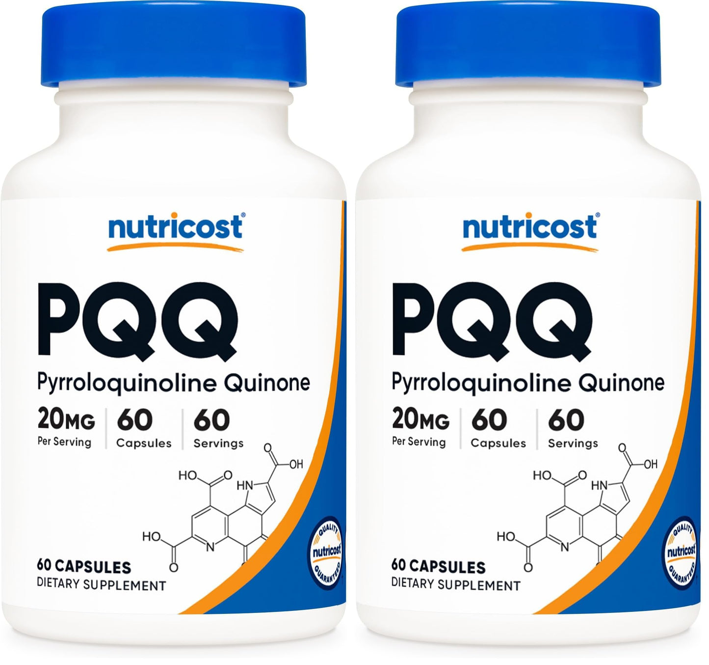 Nutricost PQQ 20mg - 60 Veg Capsules (Pack of 2) - Vegetarian, Non-GMO, Gluten Free