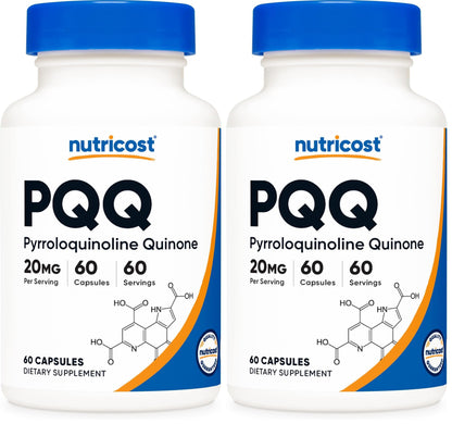 Nutricost PQQ 20mg - 60 Veg Capsules (Pack of 2) - Vegetarian, Non-GMO, Gluten Free