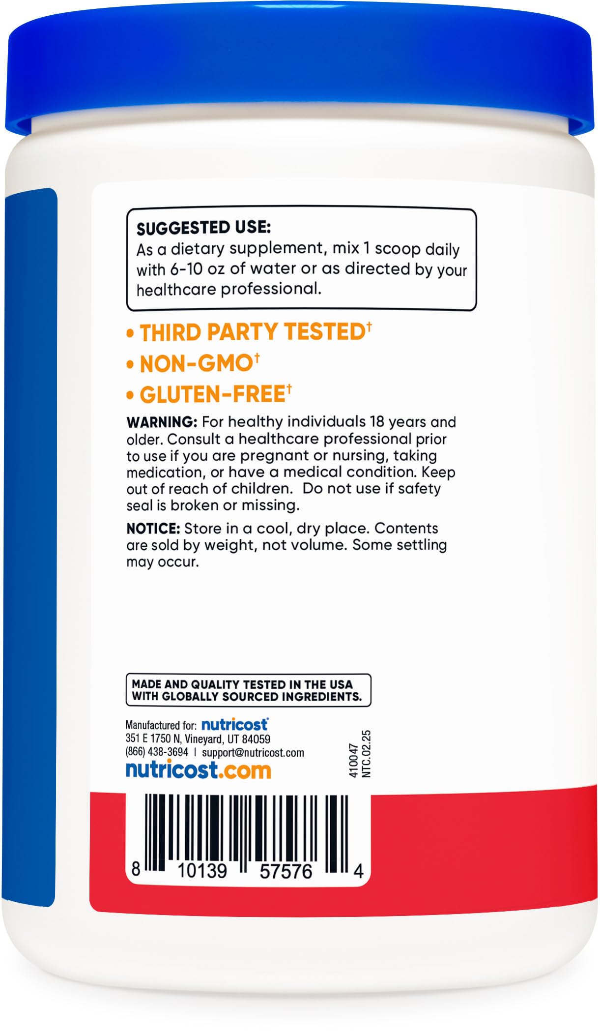 Nutricost Prebiotic Fiber – Fruit Punch (1 lb) – Vegan, Gluten-Free, GMO-Free