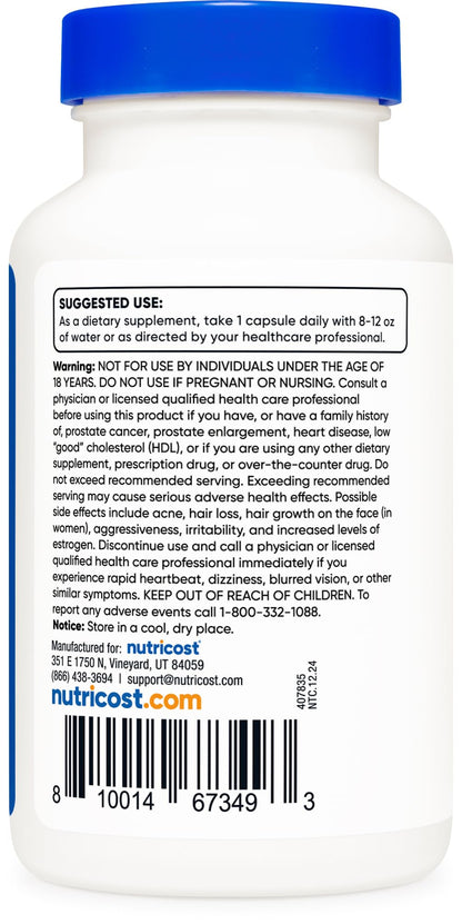 Nutricost Pregnenolone 100mg - 120 Capsules | Non-GMO, Gluten Free, Vegetarian