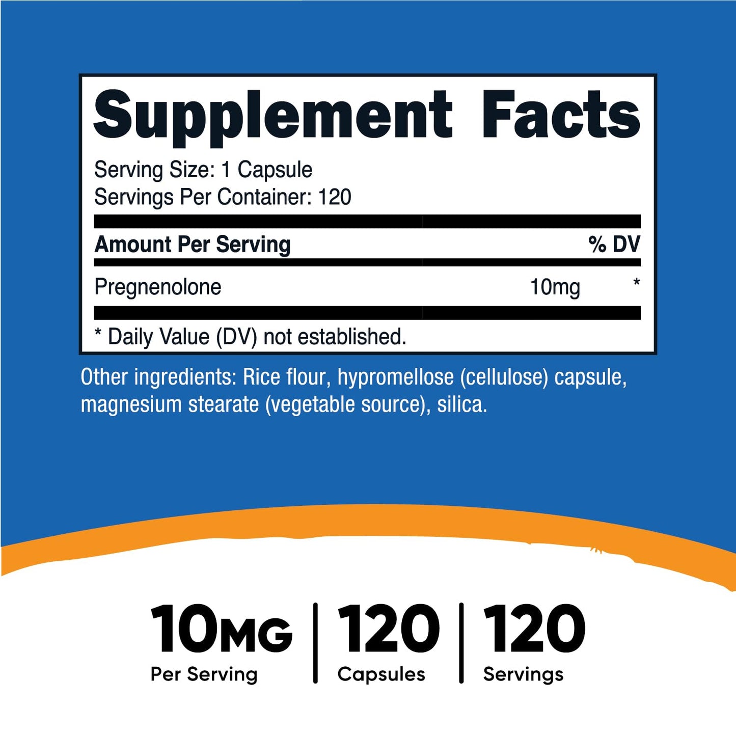 Nutricost Pregnenolone 10mg - 120 Capsules (Pack of 2) | Non-GMO, Gluten Free, Vegetarian