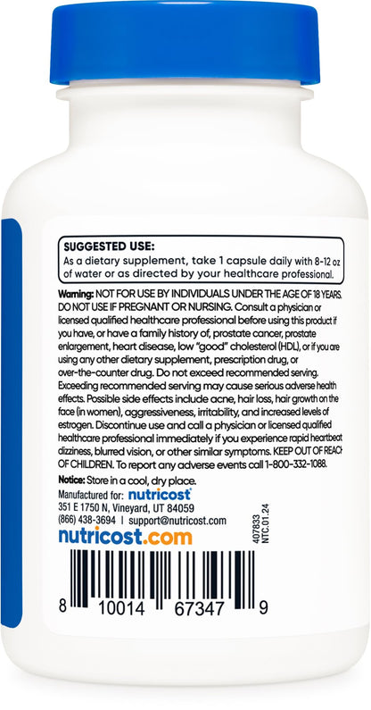 Nutricost Pregnenolone 30mg - 120 Capsules | Non-GMO, Gluten Free, Vegetarian