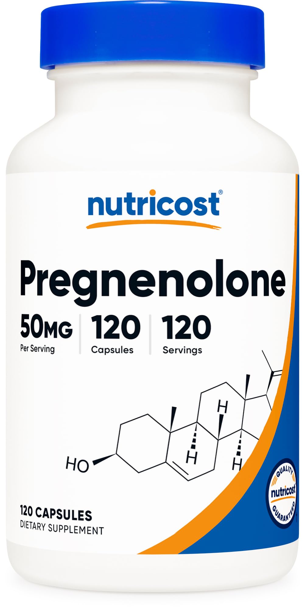 Nutricost Pregnenolone 50mg – 120 Capsules | Non-GMO, Gluten Free, Vegetarian