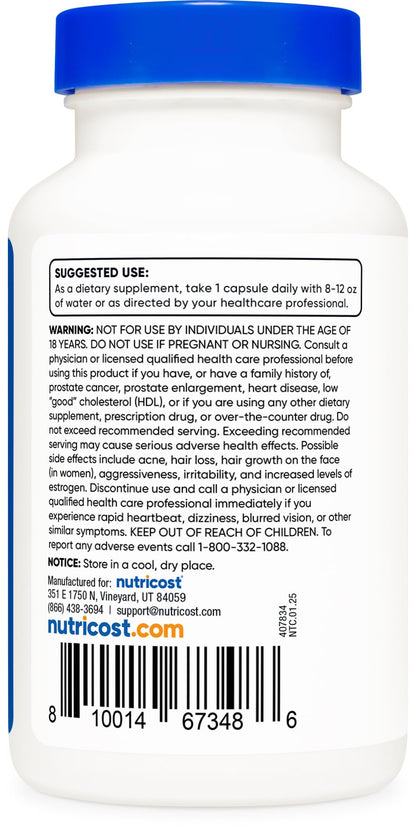 Nutricost Pregnenolone 50mg – 120 Capsules | Non-GMO, Gluten Free, Vegetarian