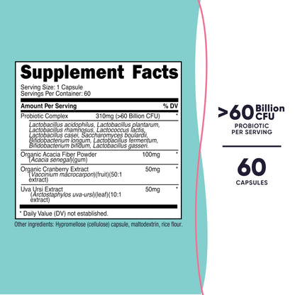 Nutricost Probiotic for Women 60 Billion CFU - 60 Capsules, Gluten Free