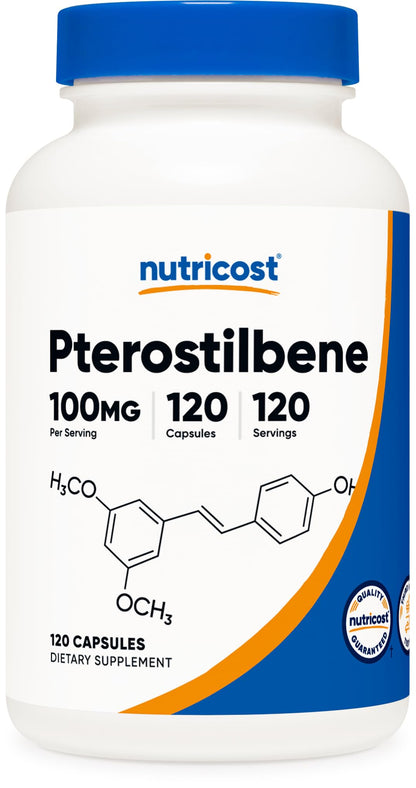 Nutricost Pterostilbene 100mg - 120 Capsules | Non-GMO, Gluten Free