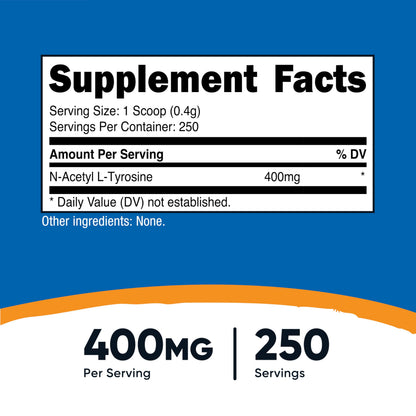 Nutricost Pure N-Acetyl L-Tyrosine (NALT) Powder – 100 Grams