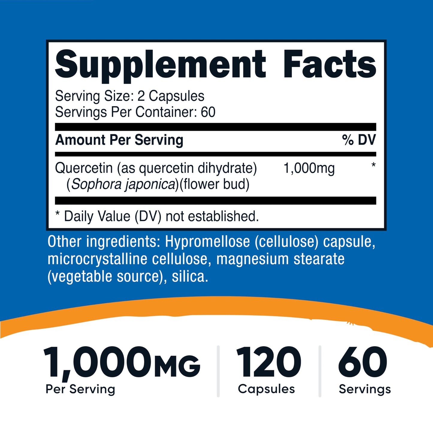 Nutricost Quercetin 1000mg – 120 Vegetarian Capsules | 60 Servings, Non-GMO & Gluten Free