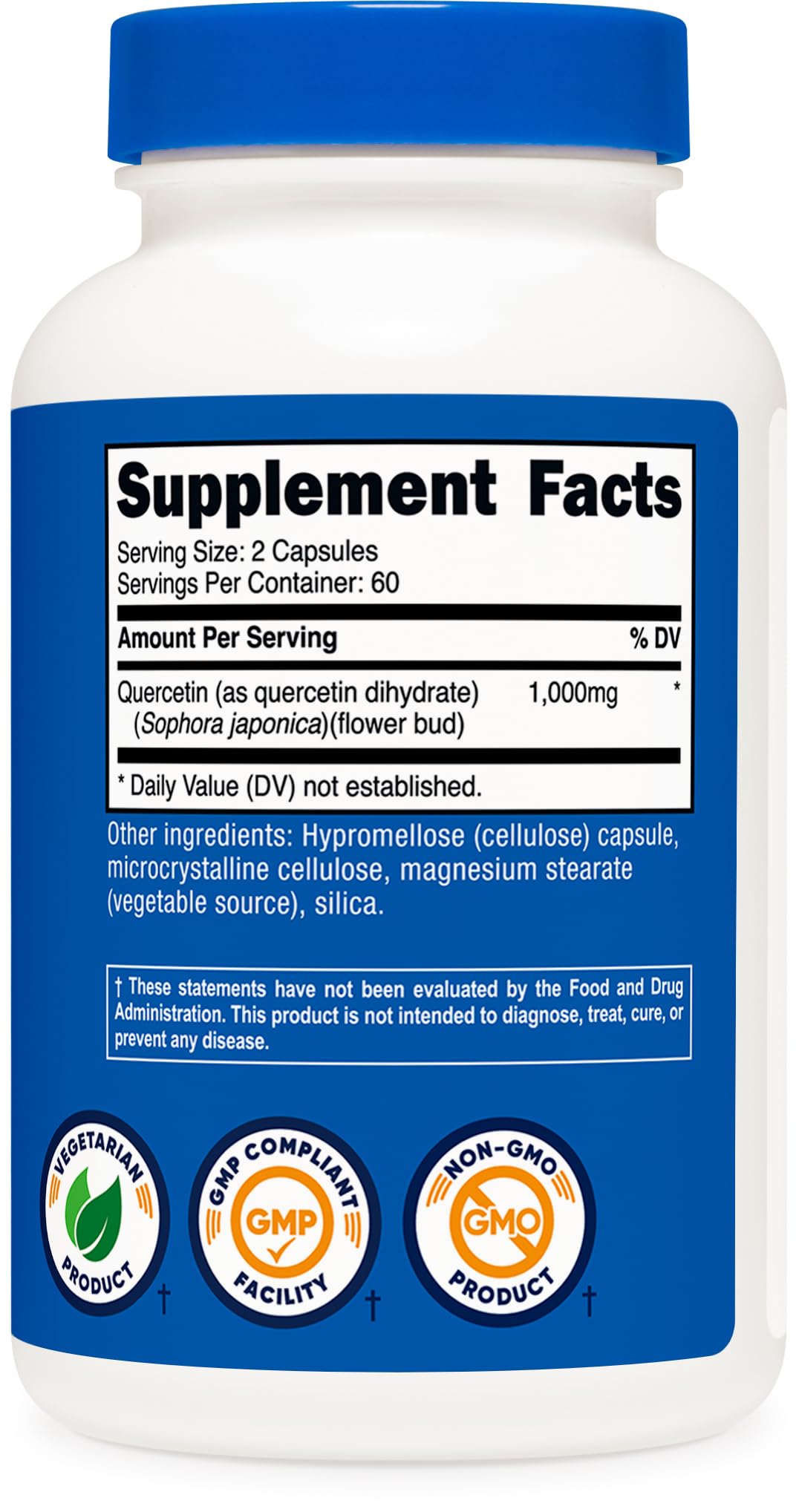Nutricost Quercetin 1000mg – 120 Vegetarian Capsules | 60 Servings, Non-GMO & Gluten Free