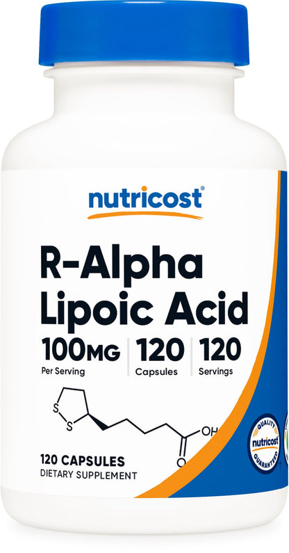 Nutricost R-Alpha Lipoic Acid 100mg, 120 Veggie Capsules – Non-GMO, Gluten Free