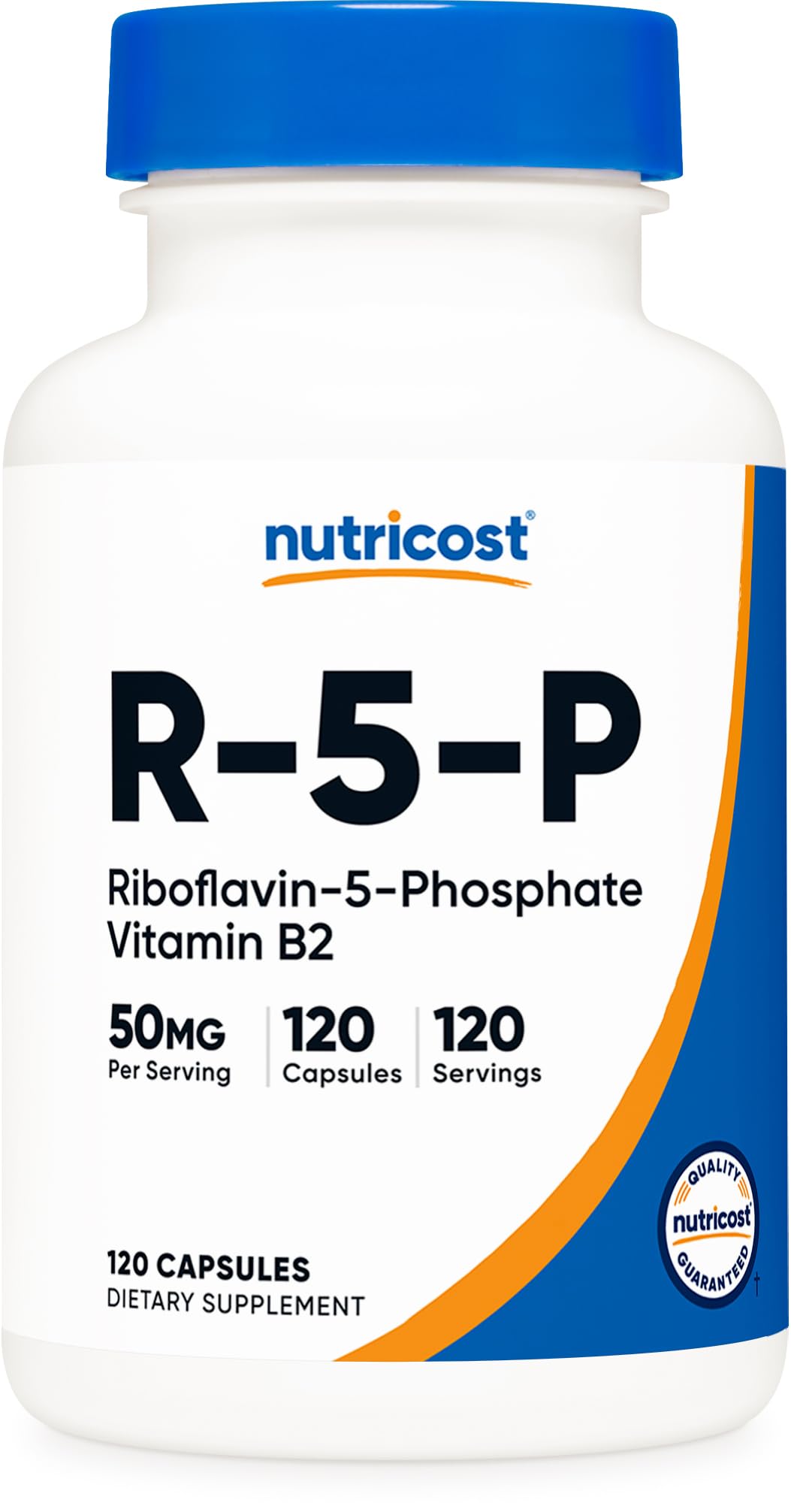 Nutricost R-5-P (Riboflavin-5-Phosphate) Vitamin B2 50 mg - 120 Capsules | Vegan & GMO-Free
