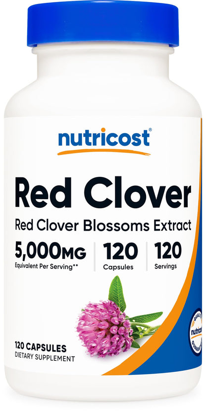Nutricost Red Clover Blossoms – 5000 mg Equivalent, 120 Vegan Capsules