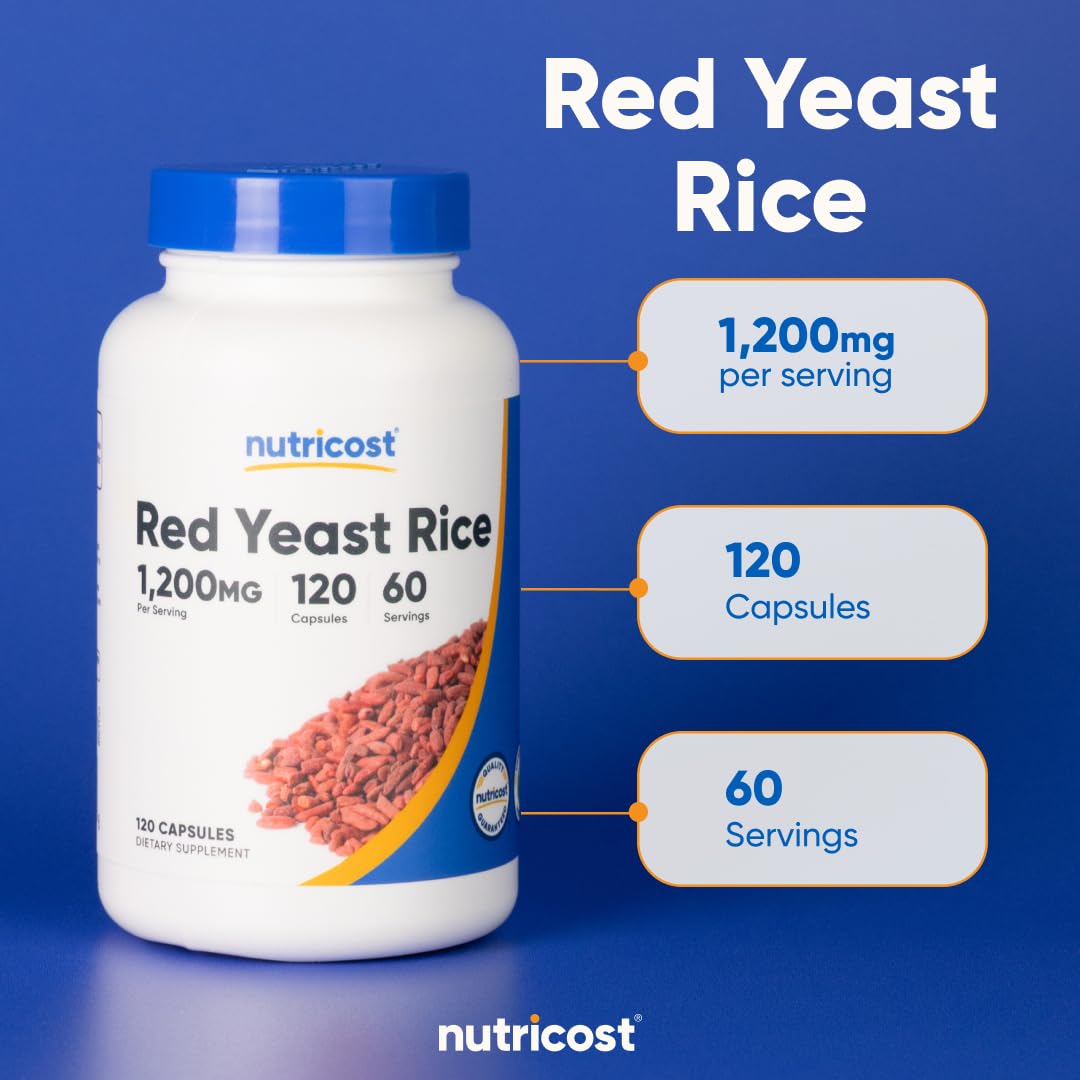Nutricost Red Yeast Rice 1200mg - 120 Capsules, 60 Servings, Non-GMO, Gluten Free (Pack of 2)
