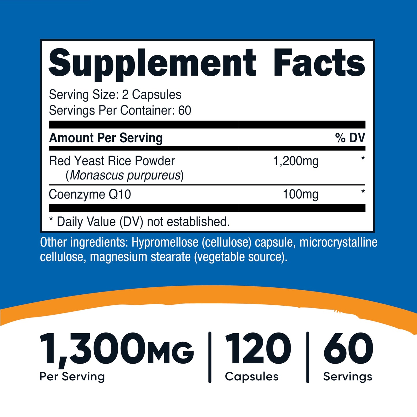 Nutricost Red Yeast Rice with CoQ10 1300mg – 120 Servings (Pack of 2) – Non-GMO, Gluten Free