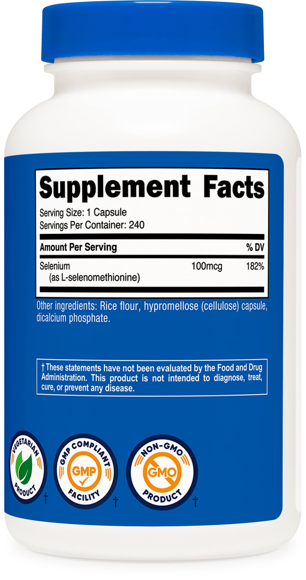 Nutricost Selenium 100mcg Supplement | 240 Capsules | Vegetarian, Gluten Free & Non-GMO