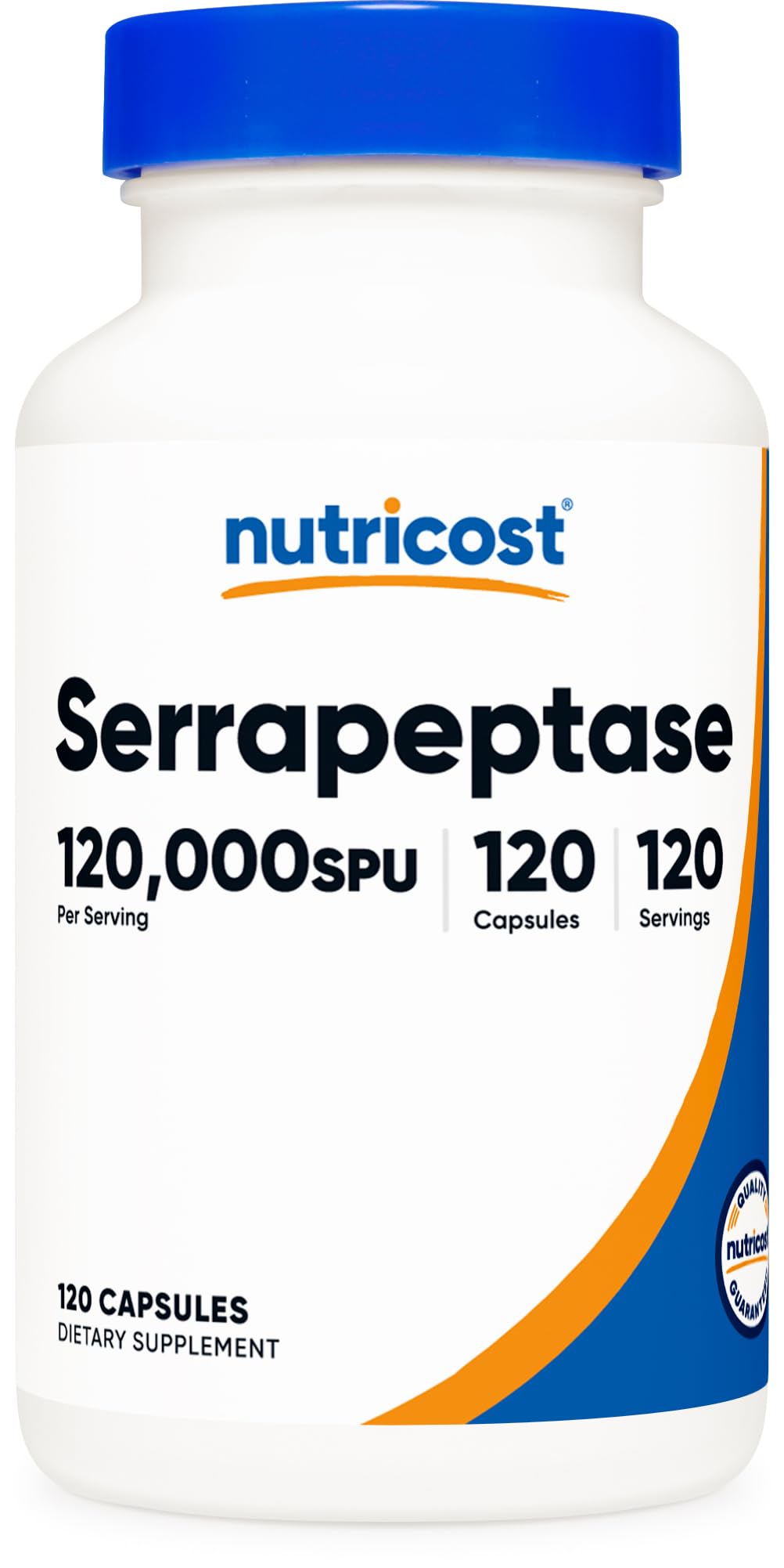Nutricost Serrapeptase 120,000 SPU - 120 Capsules | Gluten Free, Non-GMO, Vegetarian Friendly
