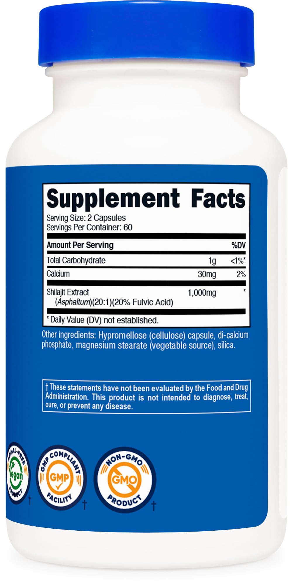 Nutricost Shilajit Capsules – 1,000 mg per Serving | 60 Servings | Gluten Free, Non-GMO, Vegan