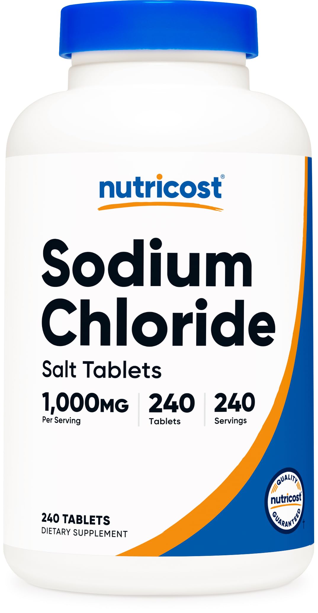 Nutricost Sodium Chloride 1000mg, 240 Tablets  Salt Tablets, Non-GMO, Gluten Free