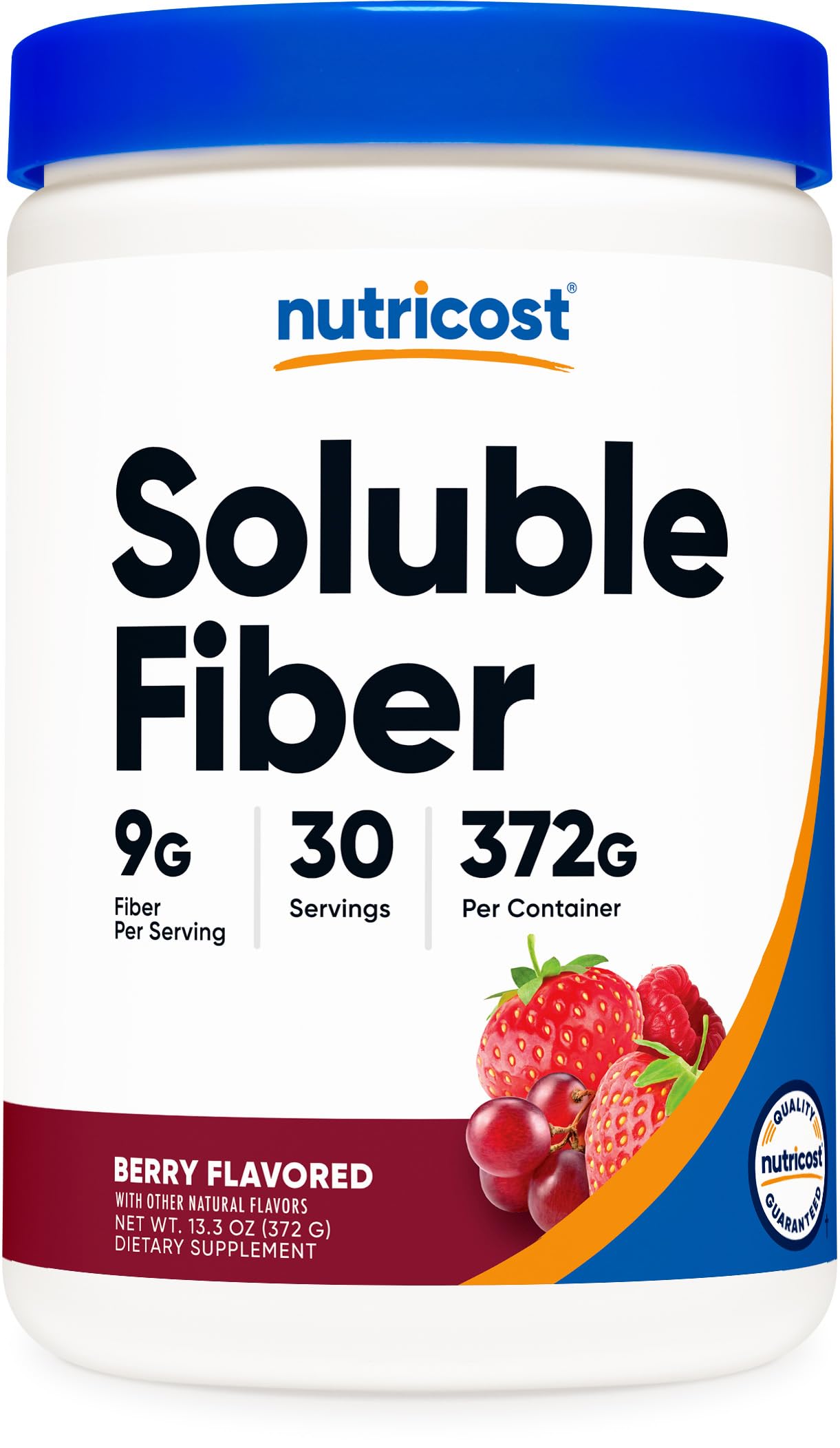 Nutricost Soluble Fiber (Berry Flavored) – 30 Servings | Vegan, Non-GMO, Gluten Free