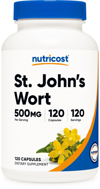 Nutricost St John's Wort Capsules (500mg) – 120 Vegetarian, Gluten Free & Non-GMO