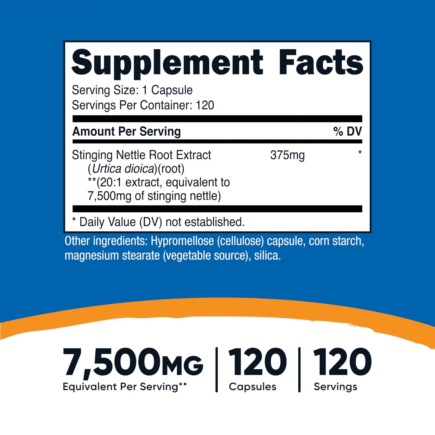 Nutricost Stinging Nettle Root Extract 7500mg, 120 Capsules