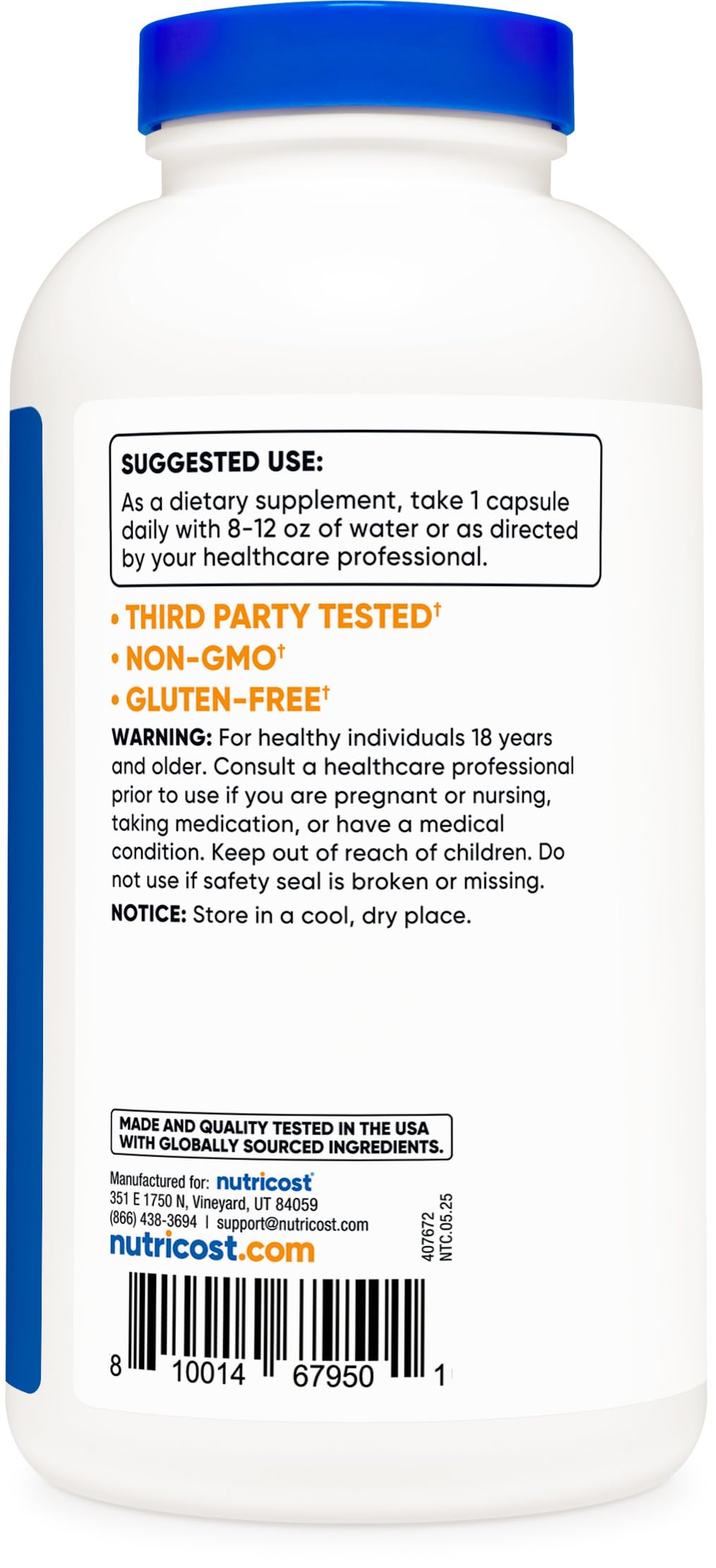Nutricost Taurine 1000mg - 400 Capsules | Essential Amino Acid